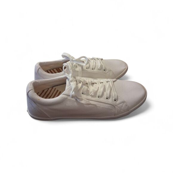 Women's sz 11 M Taos Plim Soul Lux White Canvas Lace-Up Shoes Sneakers Comfort - Picture 3 of 10